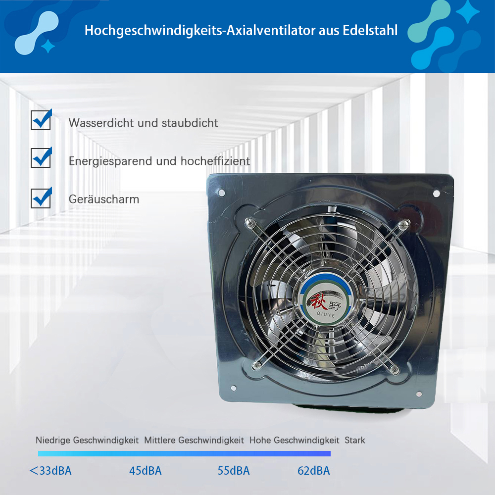 Hochgeschwindigkeits-Axialventilator aus Edelstahl