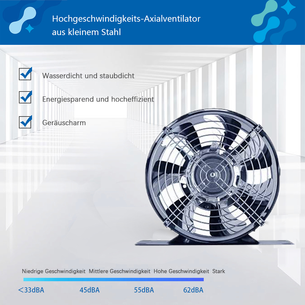 Hochgeschwindigkeits-Axialventilator aus kleinem Stahl